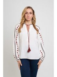 Marks & Spencer Bluzka w kolorze kremowym rozmiar: 44. Brązowe bluzki damskie Marks & Spencer, bez wzorów, z bawełny, bez kołnierzyka, bez ramiączek. Za 57.06 zł.