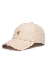Tommy Hilfiger Czapka z daszkiem Monogram Jacq Cap AW0AW18331 Beżowy. Brązowe czapki z daszkiem damskie Tommy Hilfiger, bez wzorów, z bawełny. Za 249.99 zł.