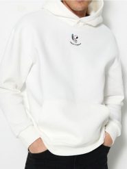 Bluza z kapturem Peanuts - kremowy. Białe bluzy z kapturem męskie Sinsay, l. W wyprzedaży za 42.99 zł.