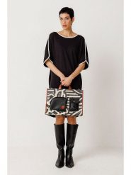 SKFK Torebka "Agres" w kolorze czarno-kremowym rozmiar: onesize. Brązowe torebki klasyczne damskie SKFK, bez wzorów, z bawełny, bez dodatków. Za 317.99 zł.