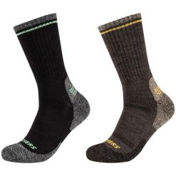 Skarpetki sportowe dla dorosłych 2PPK Men Trail Wool Socks. Czarne skarpetki męskie Skechers, bez wzorów, z elastanu. Za 99.99 zł.