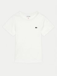 Lacoste T-Shirt TJ7316 Biały Regular Fit. Białe koszulki dziewczęce Lacoste, bez wzorów, z bawełny, bez ramiączek. Za 239.99 zł.