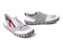 RIEKER L0302-40 grey combination, półbuty damskie. Szare półbuty damskie Rieker, bez wzorów, bez obcasa. Za 258.93 zł.