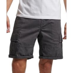 Szorty cargo coton biologique Superdry. Szare szorty męskie Superdry., z bawełny, bez kołnierzyka. Za 147.49 zł.