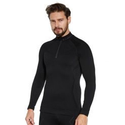 Bluza męska z krótkim ekspresem wełniana Brubeck EXTREME MERINO. Czarne bluzy bez kaptura męskie Brubeck, m, z wełny. Za 462.49 zł.
