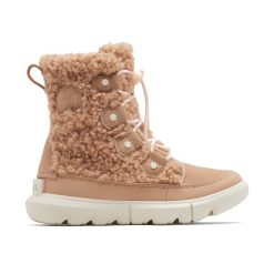 Śniegowce juniorskie Sorel Sorel Explorer Cozy. Brązowe buty zimowe męskie Sorel, na zimę, bez zapięcia. Za 319.99 zł.