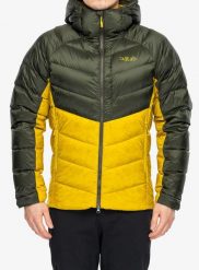 Kurtka puchowa Rab Glaceon Pro Jacket. Żółte kurtki męskie RAB, na zimę, s, bez wzorów, z materiału, bez kaptura. Za 1,094.49 zł.