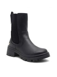 Mustang Botki 1469-501 Czarny. Czarne botki damskie Mustang, z materiału, bez obcasa, na płaskiej podeszwie, bez zapięcia. Za 369.99 zł.