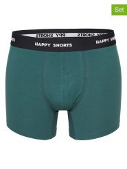 Happy Shorts Bokserki (3 pary) w kolorze czarno-zielonym rozmiar: L. Czarne bokserki męskie Happy Shorts, bez wzorów. Za 50.95 zł.