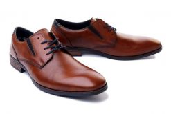 RIEKER 10121-24 brown, półbuty męskie. Brązowe półbuty męskie Rieker, bez zapięcia. Za 221.94 zł.