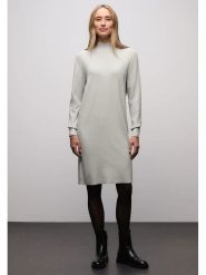 Street One Sukienka w kolorze jasnoszarym rozmiar: 40. Szare sukienki damskie Street One, na co dzień, bez wzorów, street, bez kołnierzyka, bez ramiączek, midi, proste. Za 191.42 zł.