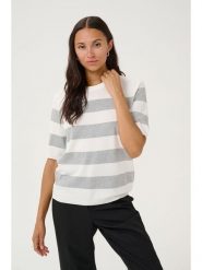 Kaffe Sweter w kolorze kremowo-szarym rozmiar: XXL. Brązowe swetry klasyczne damskie Kaffe, xxl, bez kołnierzyka. Za 87.61 zł.