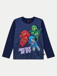 LEGO Bluzka Ninjago 12011402 Granatowy Regular Fit. Niebieskie t-shirty chłopięce LEGO, bez wzorów, z syntetyku, bez ramiączek. Za 69.99 zł.