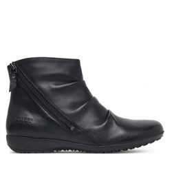 Botki Josef Seibel. Czarne botki damskie Josef Seibel, bez obcasa, na płaskiej podeszwie, bez zapięcia. Za 449.99 zł.