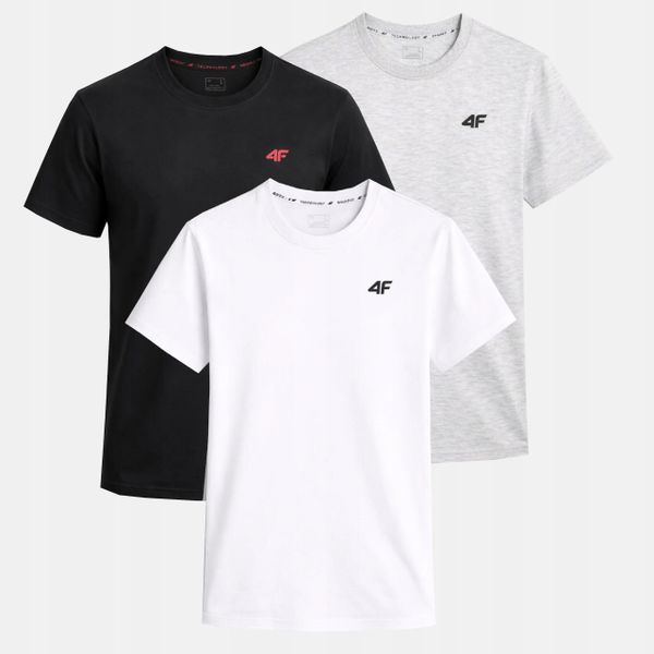 T-SHIRT MĘSKI 4F KOSZULKA ZESTAW KOMPLET 3 SZTUKI TTSHM3341. T-shirty sportowe męskie 4f, m, z bawełny, bez ramiączek, na fitness i siłownię. Za 113.70 zł.