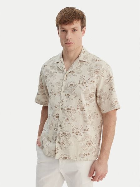 Guess Koszula M6GH29 W1718 Beżowy Regular Fit. Brązowe koszule męskie Guess, m, z aplikacjami, z syntetyku, bez kołnierzyka, bez ramiączek. Za 429.99 zł.