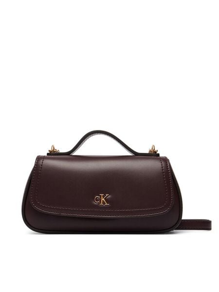 Calvin Klein Torebka LV04F3679G Bordowy. Czerwone torebki klasyczne damskie CALVIN KLEIN, bez wzorów, ze skóry, bez dodatków. Za 409.99 zł.
