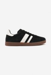 Czarno-Białe Buty Sportowe z Naturalnego Zamszu Palarwena. Czarne buty sportowe na co dzień męskie Born2be, z jeansu, bez zapięcia. Za 129.99 zł.