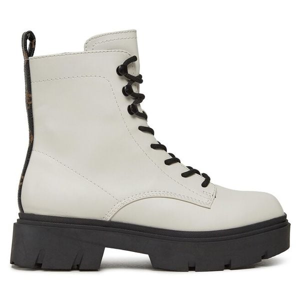 Trzewiki Guess. Białe botki damskie Guess, bez obcasa, na płaskiej podeszwie, bez zapięcia. Za 439.99 zł.