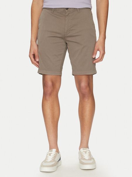 BOSS Szorty materiałowe 50536723 Beżowy Slim Fit. Brązowe szorty męskie Boss, z bawełny, bez kołnierzyka. Za 209.99 zł.