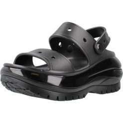 Klapki Crocs Model Classic Mega Crush Sandal Kolor Czarny. Czarne klapki damskie Crocs, bez wzorów, z gumy, bez obcasa. Za 425.00 zł.
