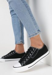 Czarne Trampki Melitea. Czarne trampki i tenisówki damskie Born2be, bez wzorów, z gumy, przed kostkę. Za 59.99 zł.