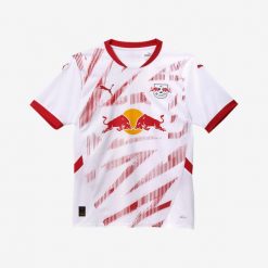 Koszulka piłkarska Lipsk sezon 24/25. Bluzki damskie Puma, s, bez wzorów, z materiału, sportowe, bez kołnierzyka, bez ramiączek. Za 449.99 zł.