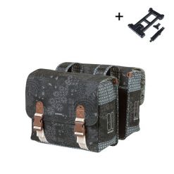 Podwójna torba „Bohème – Double Bag MIK 2.0”, kolor grafitowy. Szare torebki klasyczne damskie BASIL, bez wzorów, z materiału, z nadrukiem, bez dodatków. Za 514.10 zł.