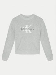 Calvin Klein Jeans Sweter IG0IG02647 Szary Regular Fit. Szare spodnie dziewczęce Calvin Klein Jeans, bez wzorów, z bawełny, bez kołnierzyka. Za 249.99 zł.