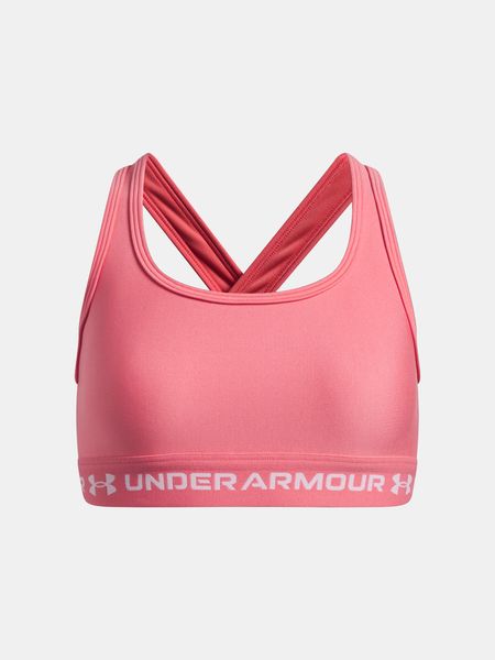Biustonosz sportowy Under Armour G Crossback Bra-PNK. Czerwone biustonosze sportowe damskie Under Armour, bez wzorów, z materiału. Za 142.06 zł.