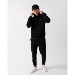 Bluza z kapturem Męska Lacoste Czarny. Czarne bluzy sportowe męskie Lacoste, m, z bawełny. Za 613.15 zł.