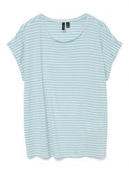 Vero Moda Koszulka w kolorze błękitnym rozmiar: S. Niebieskie bluzki damskie Vero Moda, s, bez wzorów, z lyocellu, bez kołnierzyka. Za 52.67 zł.