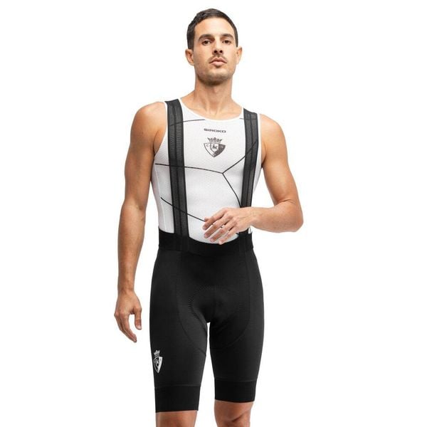 Męskie krótkie spodenki rowerowe Club Atlético Osasuna x Siroko Siroko OS BX. Czarne szorty męskie SIROKO, bez wzorów, biznesowe. Za 590.00 zł.