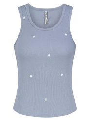 Eight2Nine Top w kolorze kremowo-szaroniebieskim rozmiar: XL. Niebieskie topy damskie Eight2Nine, xl, bez wzorów, prążkowane, bez ramiączek. Za 43.99 zł.