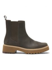 Timberland Skórzane sztyblety "Carnaby Cool" w kolorze khaki rozmiar: 37. Brązowe botki damskie Timberland, bez obcasa, bez zapięcia. Za 390.92 zł.