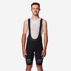 Spodenki na rower szosowy męskie Van Rysel RCR-R Pro Oficjalne Decathlon CMA CGM. Czarne szorty męskie VAN RYSEL, bez wzorów, z materiału, sportowe. Za 749.99 zł.