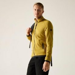 Męska bluza polarowa Malton z zamkiem błyskawicznym i marlowym wykończeniem. Żółte bluzy bez kaptura męskie Regatta, m, z bawełny. Za 399.99 zł.