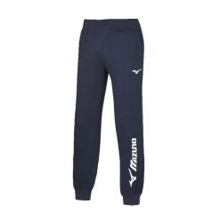 Spodnie do biegania Mizuno Team Terry. Niebieskie spodnie materiałowe męskie Mizuno, bez wzorów, z bawełny. Za 239.50 zł.
