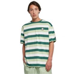 Oversized striped T-shirt Starter Sun. Zielone t-shirty męskie Starter, m, bez wzorów, bez kołnierzyka. Za 215.50 zł.