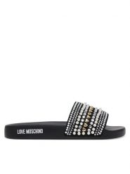 LOVE MOSCHINO Klapki JA28352G0MJAA000 Czarny. Czarne klapki damskie Love Moschino, bez wzorów, z syntetyku, bez obcasa. Za 569.99 zł.