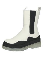 Steve Madden Skórzane sztyblety w kolorze biało-czarnym rozmiar: 40. Białe botki damskie Steve Madden, sportowe, bez obcasa, bez zapięcia. Za 223.46 zł.