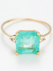 OR ÉCLAT Złoty pierścionek "Espoir" z cyrkoniami rozmiar: 54. Zielone pierścionki damskie Or Éclat, z cyrkonią, złote. Za 1,196.99 zł.