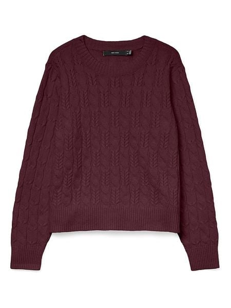 Vero Moda Sweter w kolorze ciemnofioletowym rozmiar: S. Różowe swetry klasyczne damskie Vero Moda, s, z materiału, bez kołnierzyka. Za 100.28 zł.