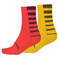 Skarpety Endura Coolmax Stripe 2 pary. Czerwone skarpetki damskie ENDURA, bez wzorów. Za 69.99 zł.