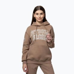Bluza damska Pitbull Fiora Hooded. Brązowe bluzy z kapturem damskie PITBULL, m, z bawełny. Za 189.99 zł.