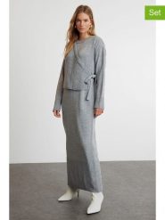 Trendyol 2-częściowy zestaw w kolorze szarym rozmiar: M. Szare kardigany damskie Trendyol, m, bez wzorów. Za 130.99 zł.