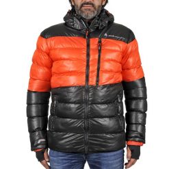 Kurtka puchowa Peak Mountain Captin. Brązowe kurtki męskie Peak Mountain, xl, bez wzorów, z puchu, sportowe, bez kaptura. W wyprzedaży za 266.00 zł.
