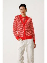 SKFK Kardigan "Alize" w kolorze czerwono-białym rozmiar: 40. Czerwone kardigany damskie SKFK, bez wzorów, z bawełny. Za 304.99 zł.