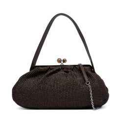Torebka Weekend Max Mara. Brązowe torebki wieczorowe Weekend Max Mara, bez wzorów, wizytowe, bez kołnierzyka, bez ramiączek. Za 1,739.00 zł.