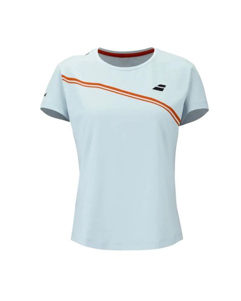 T-shirt Babolat Play Woman. Niebieskie t-shirty damskie BABOLAT, m, bez wzorów, z materiału, bez kołnierzyka. Za 149.00 zł.